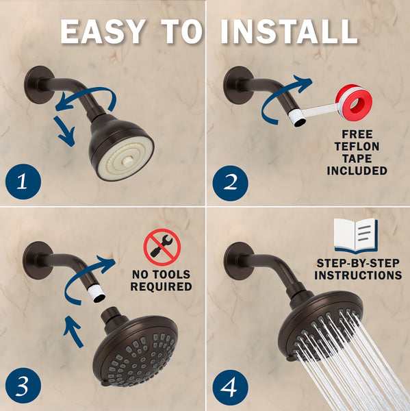 6 Function Luxury Shower Head