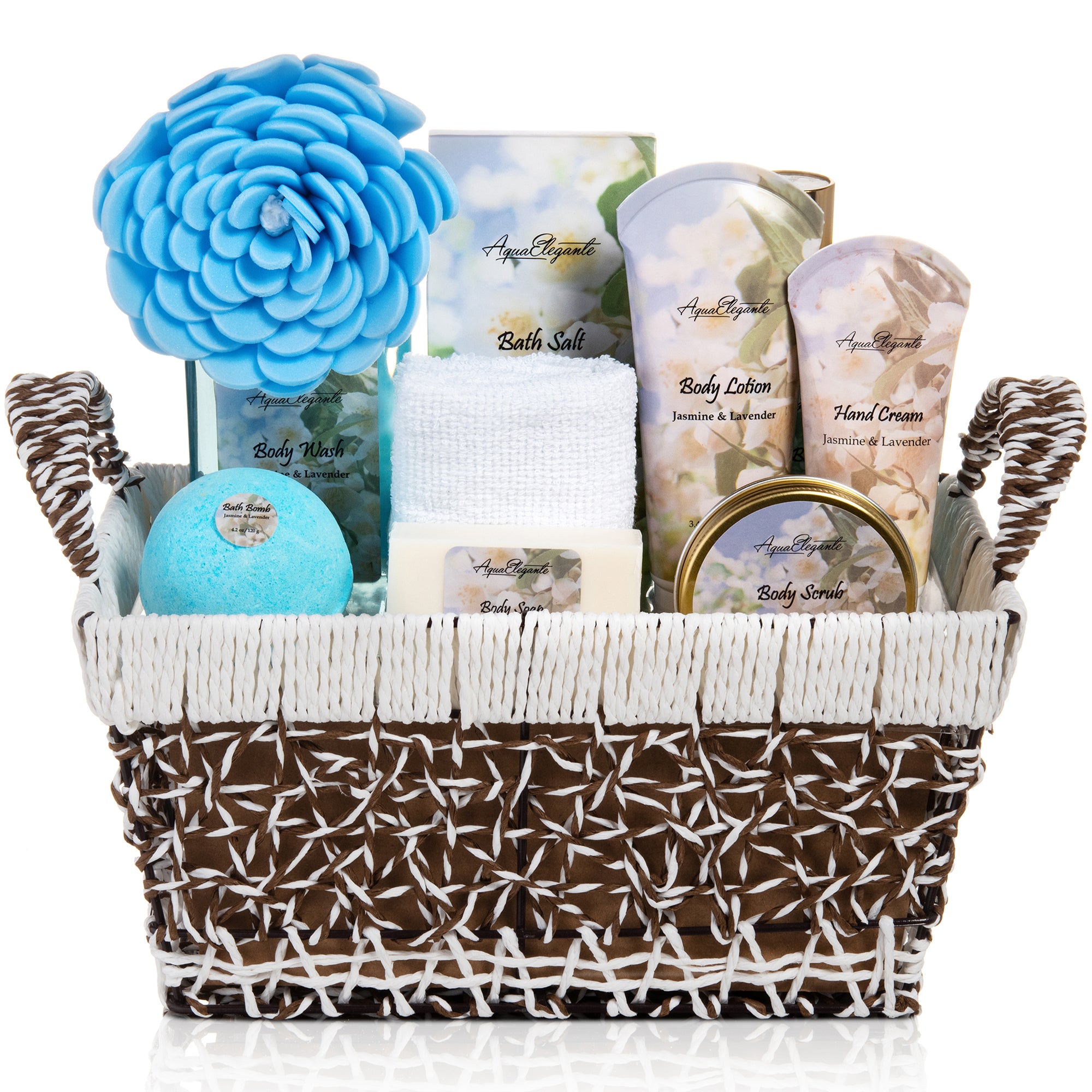 Amazon.com : Spa Gift Basket – Bath and Body Set with Vanilla Fragrance by  Lovestee - Gift Basket Includes Shower Gel, Body Lotion, Hand Lotion, Bath  Salt, Eva Sponge and a Bath